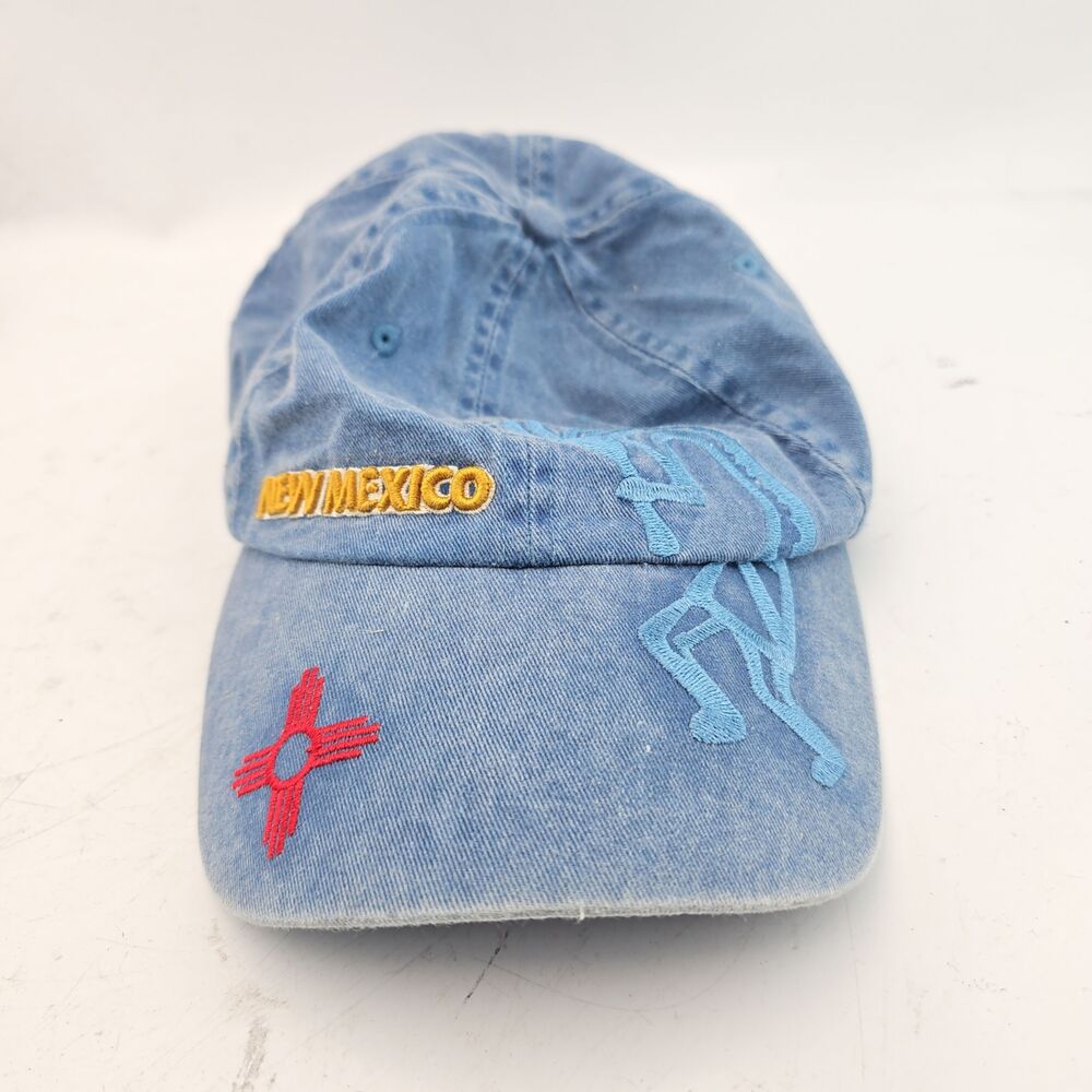 New Mexico Zia Denim Baseball Cap Strap Back Blue
